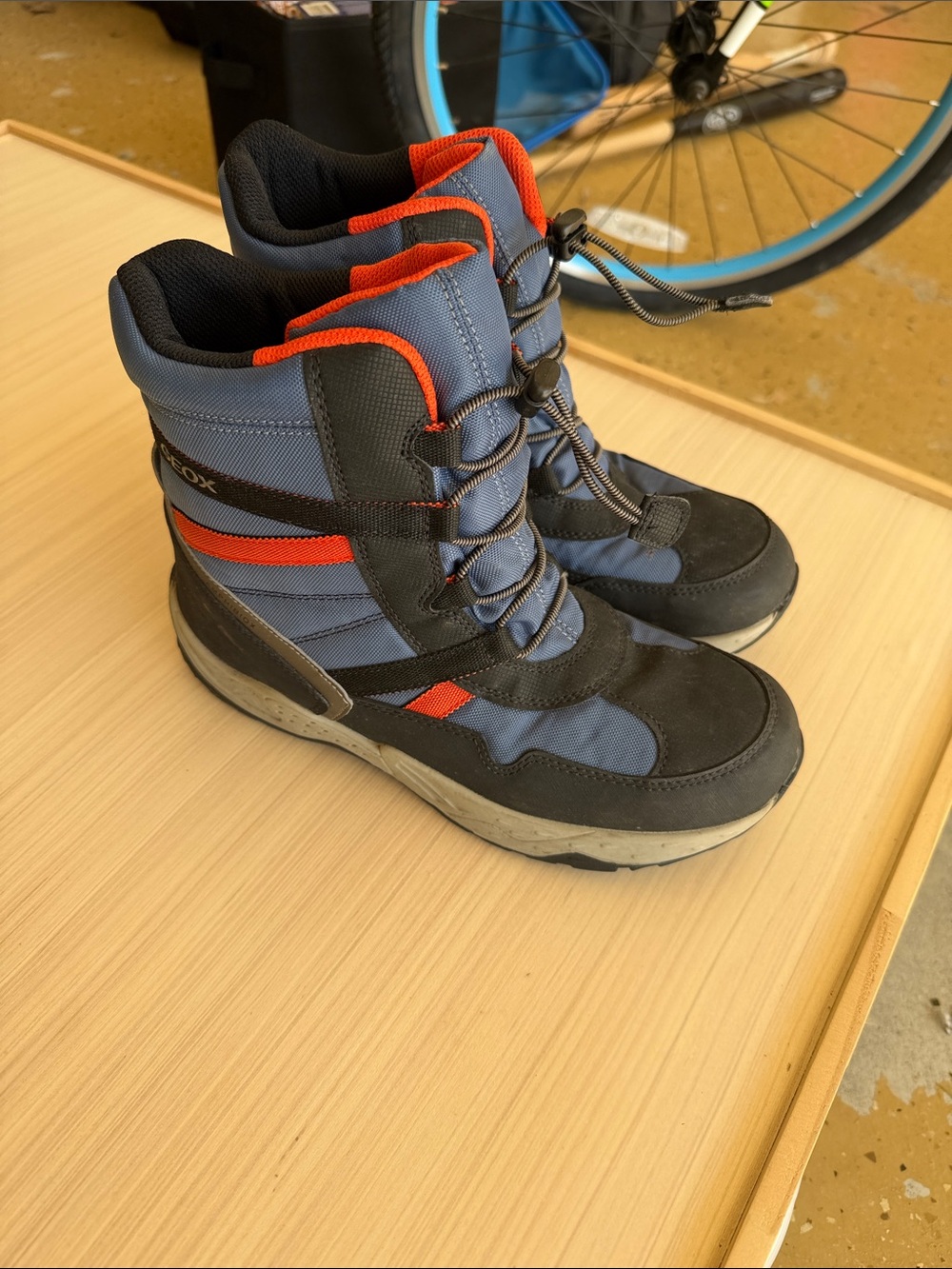 Geox Navy and Red Kids Waterproof Snow Boots